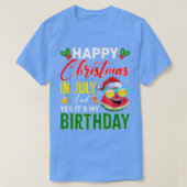 Vrolijk kerstfeest in juli en ja, mijn geboortedag t-shirt (Design voorkant)