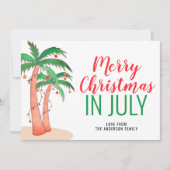 Vrolijk kerstfeest in juli feestdagenkaart (Voorkant)