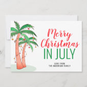 Vrolijk kerstfeest in juli feestdagenkaart (Voorkant)