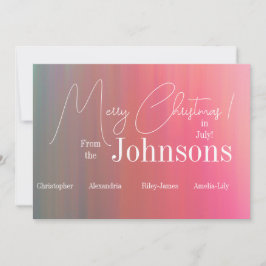 Vrolijk kerstfeest in juli feestdagenkaart