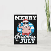 Vrolijk kerstfeest in juli Grappige Kerstman Kaart (Voorkant)