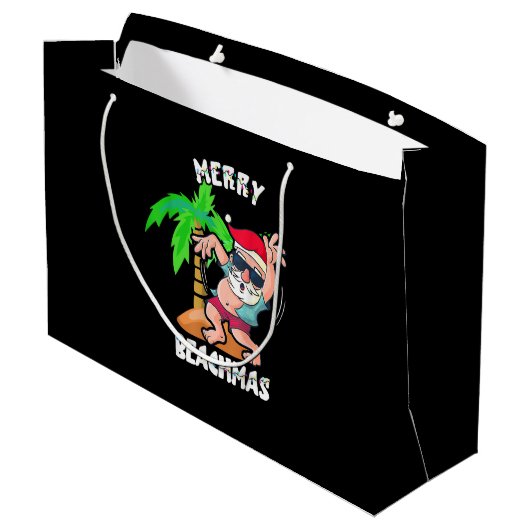 Vrolijk kerstfeest in juli grappige kerstmis poo groot cadeauzakje (Achterkant Gekanteld)