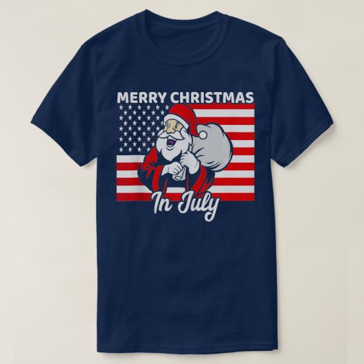 Vrolijk kerstfeest in juli op Santa Funny T-shirt (Design voorkant)