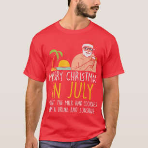 Vrolijk kerstfeest in juli Santa Beach Cocktail Su T-shirt