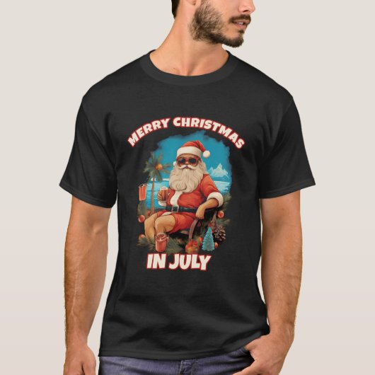 Vrolijk kerstfeest in juli Santa T-shirt (Voorkant)