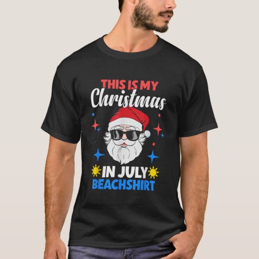 Vrolijk kerstfeest in juli Sinterklaas in de zomer T-shirt (Voorkant)
