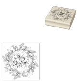 Vrolijk kerstfeest in krans voor rubberstempel (Gestempeld)