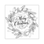 Vrolijk kerstfeest in krans voor rubberstempel (Afrduk)