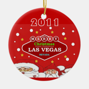 Vrolijk kerstfeest in Las Vegas Keramisch Ornament