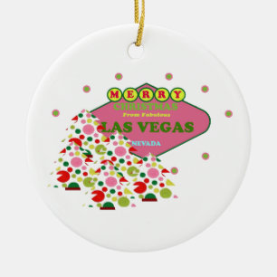 Vrolijk kerstfeest in Las Vegas Keramisch Ornament