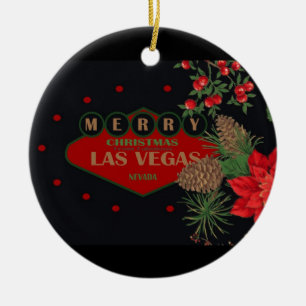 Vrolijk kerstfeest in Las Vegas Keramisch Ornament
