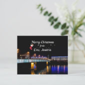 Vrolijk kerstfeest in Linz, Oostenrijk Feestdagenkaart (Staand voorkant)