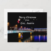 Vrolijk kerstfeest in Linz, Oostenrijk Feestdagenkaart (Voorkant / Achterkant)