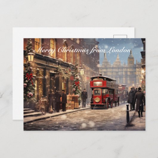 Vrolijk kerstfeest in Londen Briefkaart (Voorkant / Achterkant)