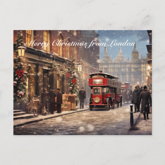 Vrolijk kerstfeest in Londen Briefkaart (Voorkant)