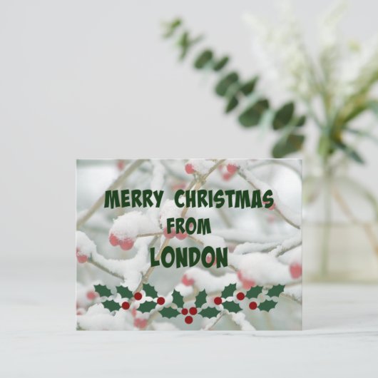Vrolijk kerstfeest in Londen Briefkaart (Staand voorkant)