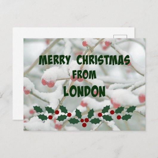 Vrolijk kerstfeest in Londen Briefkaart (Voorkant / Achterkant)