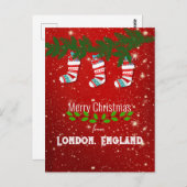 Vrolijk kerstfeest in Londen, Engeland Briefkaart (Voorkant / Achterkant)