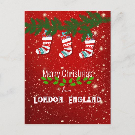 Vrolijk kerstfeest in Londen, Engeland Briefkaart (Voorkant)