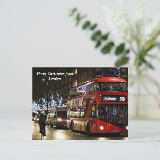 Vrolijk kerstfeest in Londen Feestdagenkaart (Staand voorkant)