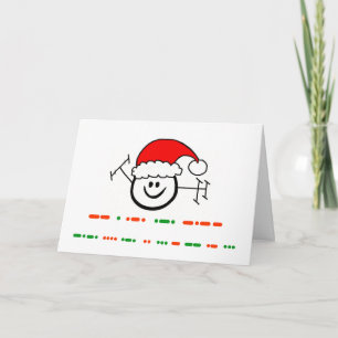 Vrolijk kerstfeest in Morse Code Happy Ham Kaart