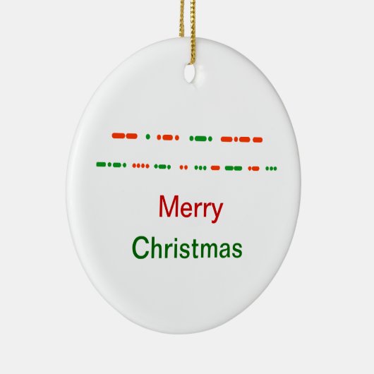 Vrolijk kerstfeest in Morse Code Xmas Ornament (Rechts)