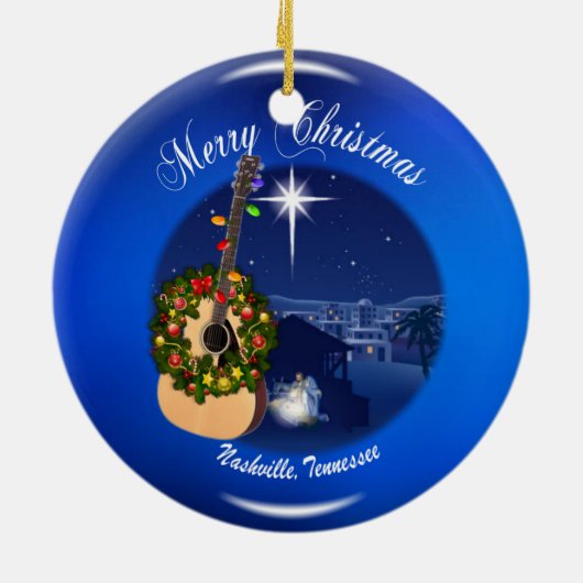 Vrolijk kerstfeest in Nashville Ornament (Achterkant)