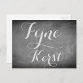 Vrolijk kerstfeest in Nederlands Chalkboard Typogr Feestdagenkaart (Voorkant / Achterkant)