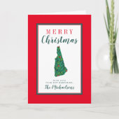 Vrolijk kerstfeest in New Hampshire Kaart (Voorkant)