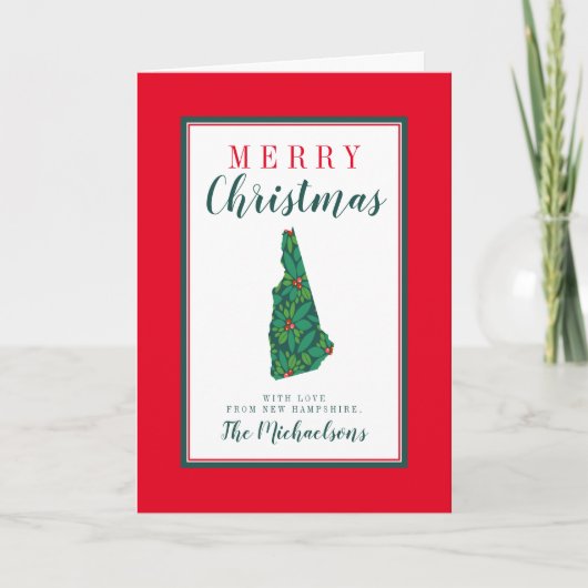 Vrolijk kerstfeest in New Hampshire Kaart (Voorkant)