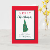 Vrolijk kerstfeest in New Hampshire Kaart (Gele Bloem)