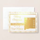 Vrolijk kerstfeest in New Mexico State Foto Folie Kaarten (Voorkant met envelop)