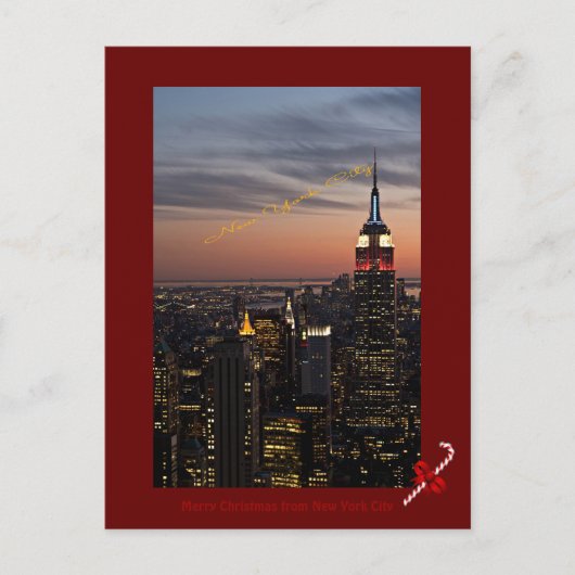 Vrolijk kerstfeest in New York City Feestdagenkaart (Voorkant)