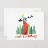 Vrolijk kerstfeest in New York Sinterklusbeeld in  Briefkaart (Voorkant / Achterkant)