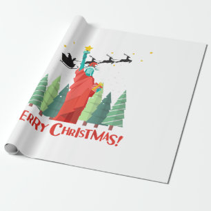 Vrolijk kerstfeest in New York Sinterklusbeeld in  Cadeaupapier