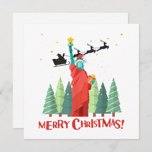 Vrolijk kerstfeest in New York Sinterklusbeeld in Kaart (Voorkant / Achterkant)