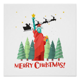 Vrolijk kerstfeest in New York Sinterklusbeeld in  Perfect Poster