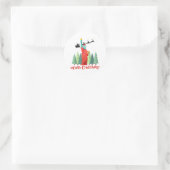 Vrolijk kerstfeest in New York Sinterklusbeeld in  Ronde Sticker (Tas)