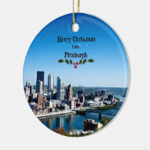Vrolijk kerstfeest in Pittsburgh, Pennsylvania Keramisch Ornament (Links)