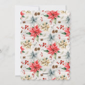 Vrolijk kerstfeest in Poinsettia Wreatfoto Feestdagenkaart (Achterkant)