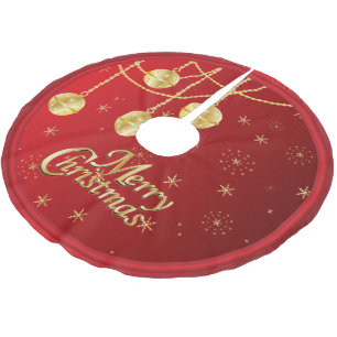 Vrolijk kerstfeest in Red & Gold Ornaments Kerstboom Rok