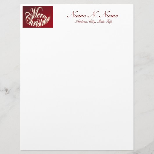 Vrolijk kerstfeest in Red Letterhead Briefhoofd Sjabloon (Voorkant)