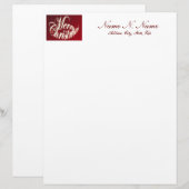 Vrolijk kerstfeest in Red Letterhead Briefhoofd Sjabloon (Voorkant / Achterkant)