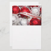 Vrolijk kerstfeest in Red Silver White Briefpapier (Voorkant / Achterkant)