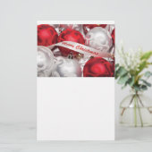 Vrolijk kerstfeest in Red Silver White Briefpapier (Staand voorkant)