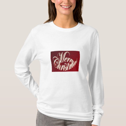 Vrolijk kerstfeest in Red T-Shirt (Voorkant)