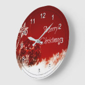 Vrolijk kerstfeest in rood en wit grote klok (Hoek)