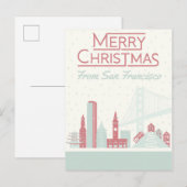 Vrolijk kerstfeest in San Francisco Briefkaart (Voorkant / Achterkant)