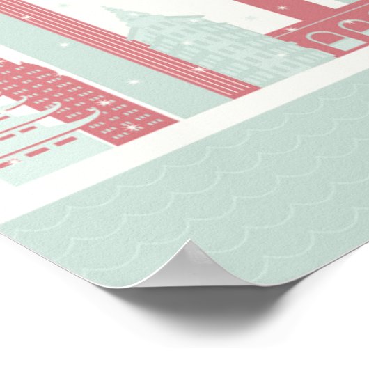 Vrolijk kerstfeest in San Francisco Poster (Hoek)