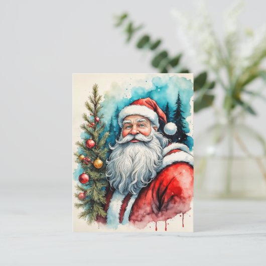 Vrolijk kerstfeest in Santa Claus Briefkaart (Staand voorkant)